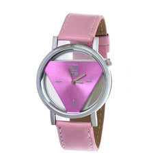 Hesiod New Design Fashion Ladies Watches Elegant Hollow Triangle Watch Fashion Women Thin Leather Strap Quartz Watch
