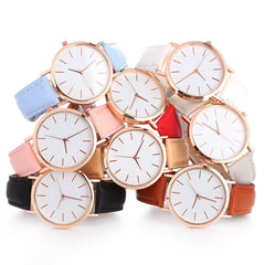 Woman Fashion Casual Alloy Leather Band Analog Round Wrist Watch Quartz Watches Women Clock reloj mujer Elegant