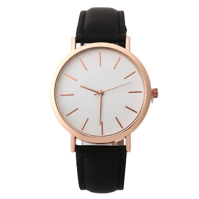 Woman Fashion Casual Alloy Leather Band Analog Round Wrist Watch Quartz Watches Women Clock reloj mujer Elegant