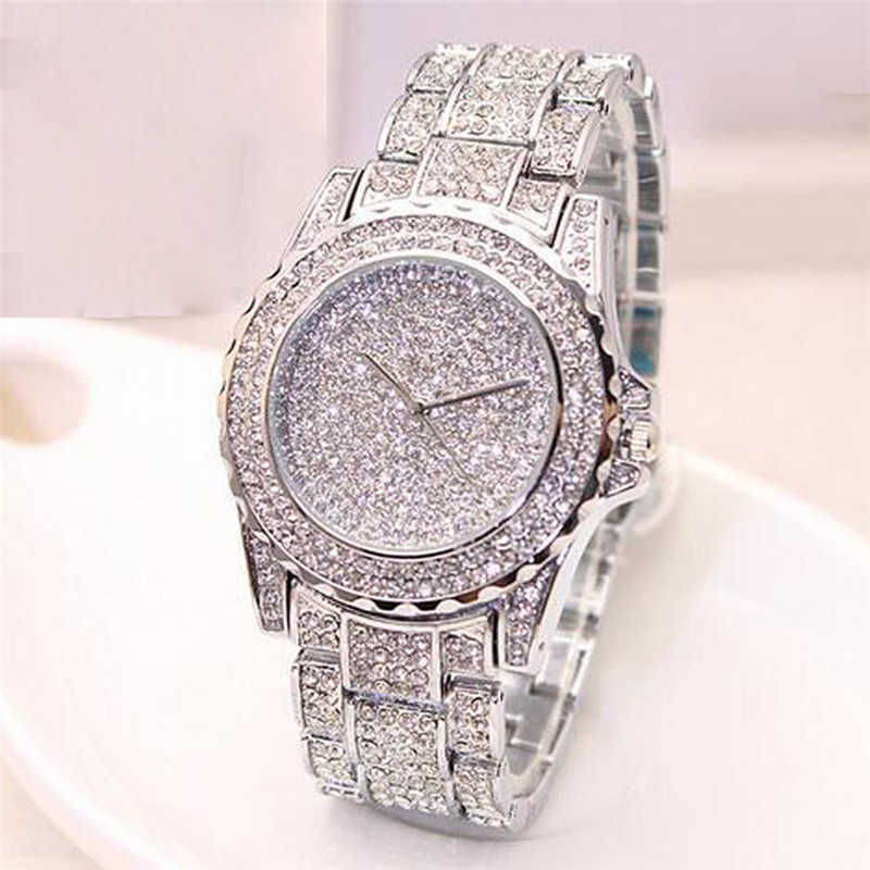 Women Ladies Bling Diamonds Crystal Strap Watch Fashion Luxury Stainless Steel Analog Quartz WristWatches gift relogio feminino