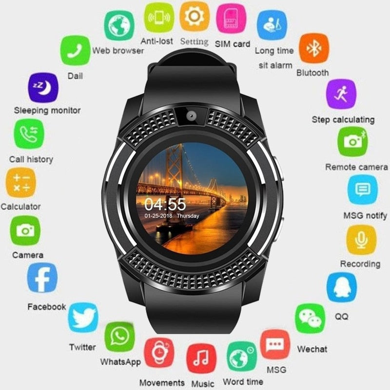 GEJIAN smart watch Bluetooth touch screen Android waterproof sports men and women smart watch with camera SIM card slot PK DZ09